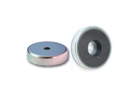 Flachgreifer Ferrit Magnet mit Bohrung und Senkung Topfmagnet Magnete Scheibe 